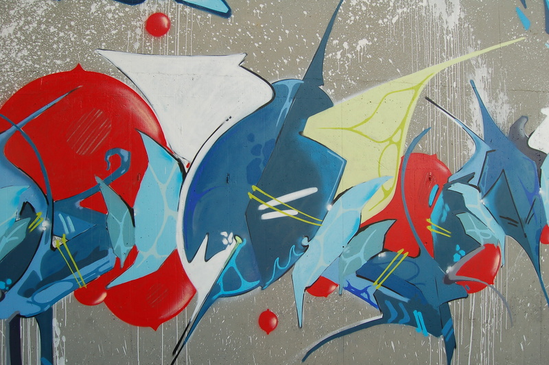 2K, multi colored, day, red, outdoors, artwork, plant part, wall, close-up, indoors, abstract, creativity, graffiti, no people, representation, blue, multicolored