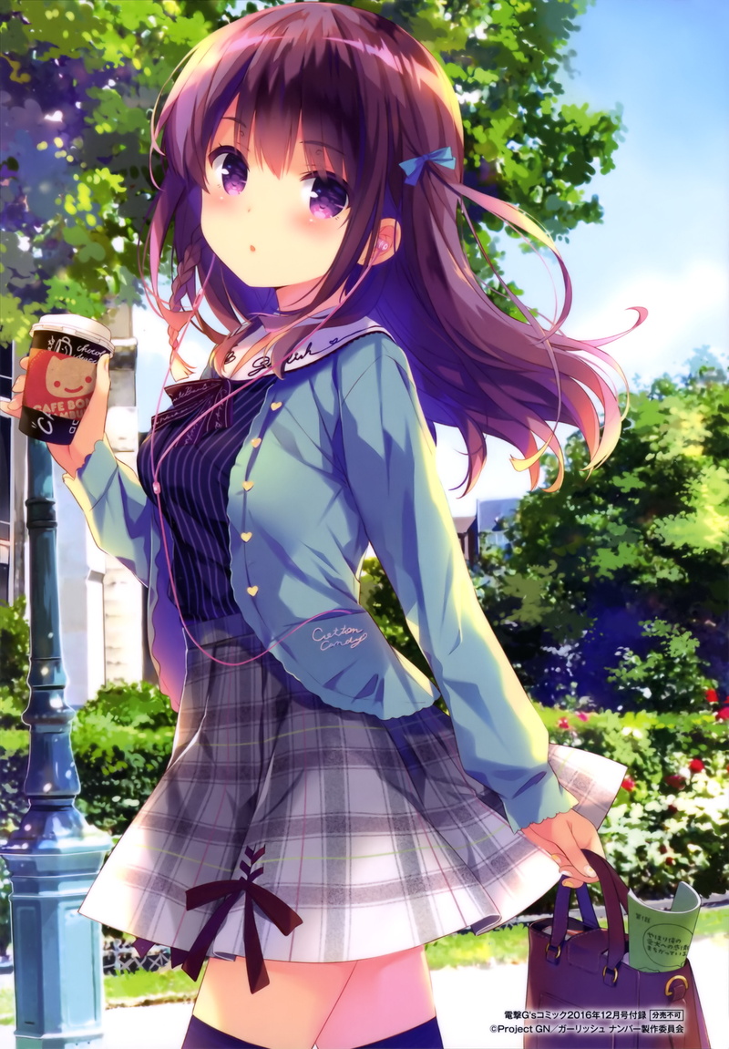 focus on foreground, three quarter length, bangs, anime girls, women, day, young women, outdoors, leisure activity, real people, fashion, plant, nature