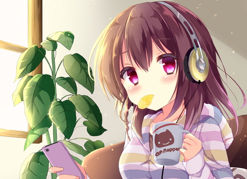 Girlish Number, Chitose Karasuma, Anime, 1080P, Headphones