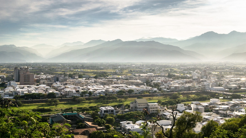 city, cityscape, travel destinations, high angle view, environment, aerial view, skyscraper, sky, no people, fog, Taiwan, cloud - sky, townscape, residential district