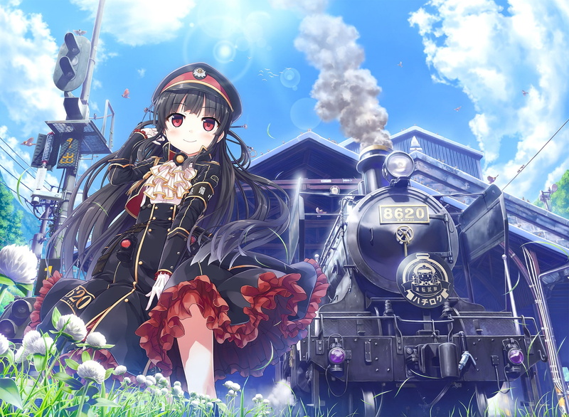 Maitetsu, uniform, 1080P, anime girls, visual novel, train