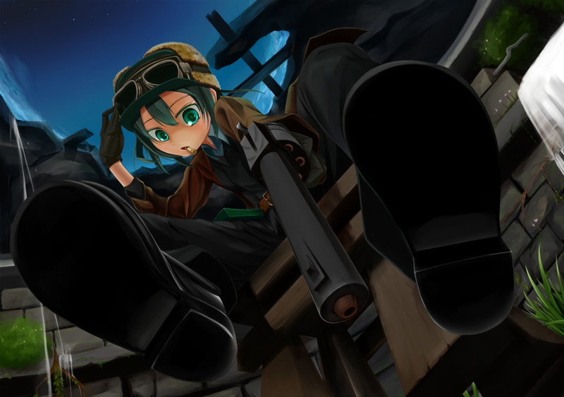 land vehicle, young adult, security, human representation, anime girls, men, real people, nature, Kinos Journey, leisure activity, transportation, portrait