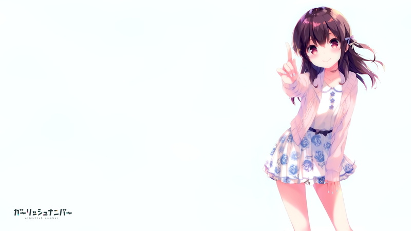 photoshop, red, ohara, tometa, hair, karasuma, gi(a)rlish, eyes, (girlish, white, chitose, dress, brown, logo, 2K, number, number), scan