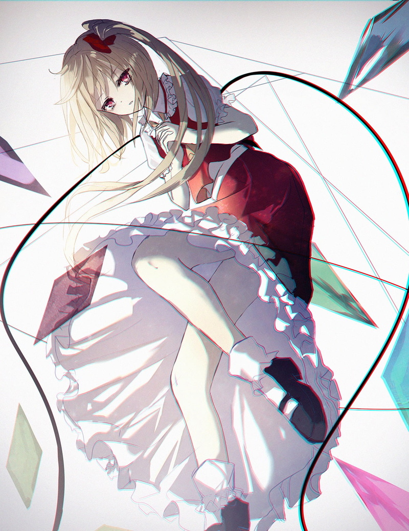 full length, young adult, people, low angle view, car, art and craft, Flandre Scarlet, Touhou, transportation, skill, blonde, 720P, anime, business finance and industry