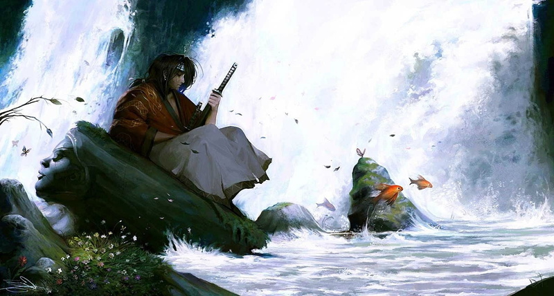 Anime, activity, people, flowing, warm clothing, helmet, day, splashing, real people, water, flowing water, adventure, lifestyles, sport, nature, nautical vessel