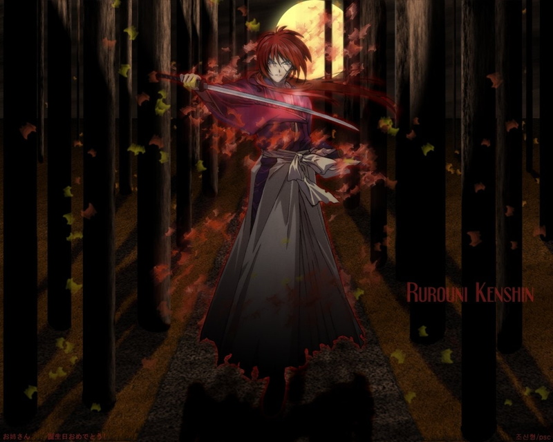night, one person, spirituality, outdoors, 720P, adult, architecture, rear view, leisure activity, religion, Rurouni Kenshin, belief, plant, Anime, real people
