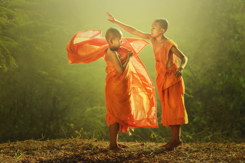 outdoors, child, arms raised, sunlight, photography, field, 1080P, traditional clothing, human arm, standing, holding, full length, dancing, clothing