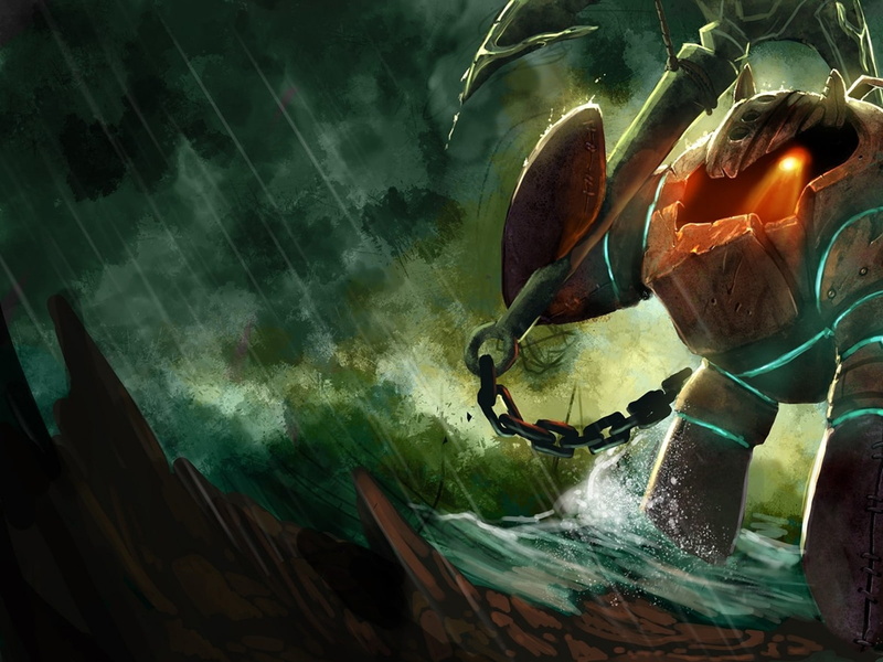 drawing, legends, video games, league, nautilus, 720P, rain, hd