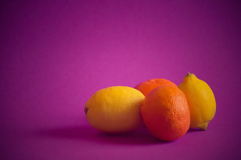 food and drink, citrine, food, purple, indoors, 4K, pink, healthy eating, colored background, freshness, still life, fruit, fruits, orange, citrus fruit
