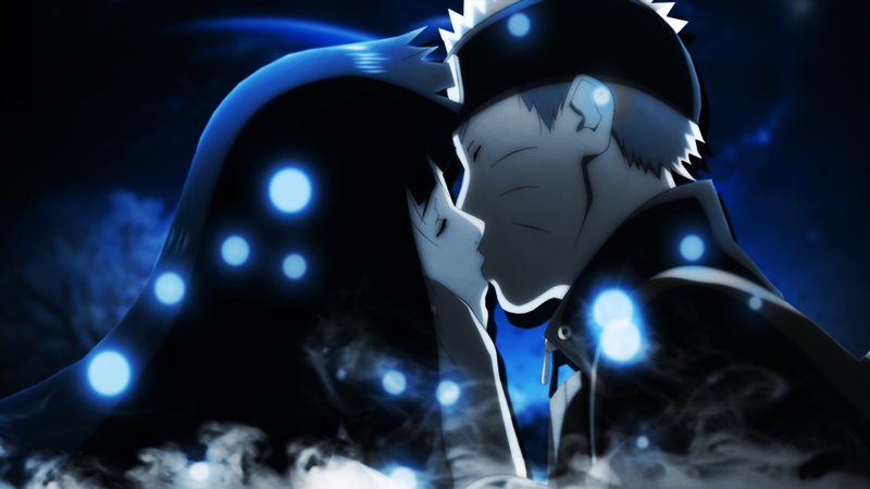 Hyuuga Hinata, naruto the last, blue, Uzumaki Naruto, kissing, anime, Naruto Shippuuden, 2K