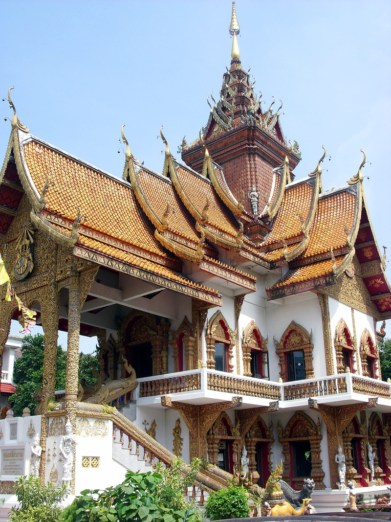 tourism, culture, travel destinations, no people, temple, thai, building exterior, building, monk, mai, thailand, outdoors, history, day, buddhism, 1080P