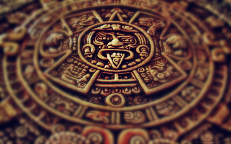 depth of field, 2K, gold, sculpture, metal, Aztec, calendar, Mexico, zoma