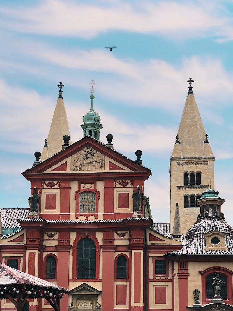Middle Ages, old, building, new year, religion, the past, place of worship, Cathedral, cloud - sky, Czech, christmas, spire, winter, building exterior