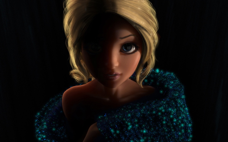 Hair, 3D, sketch, 2K, Girl, d, frozen, Rendering, Big, elsa, Eyes, Golden