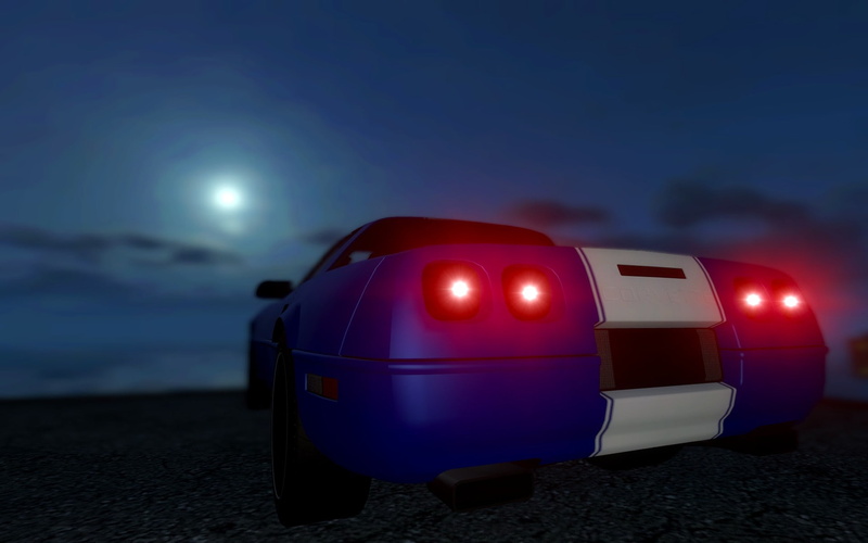 blue, full moon, Grand Sport, 1080P, land vehicle, beauty in nature, moonlight, sunset, no people, illuminated, nature, Garrys Mod, car, Chevrolet, moon