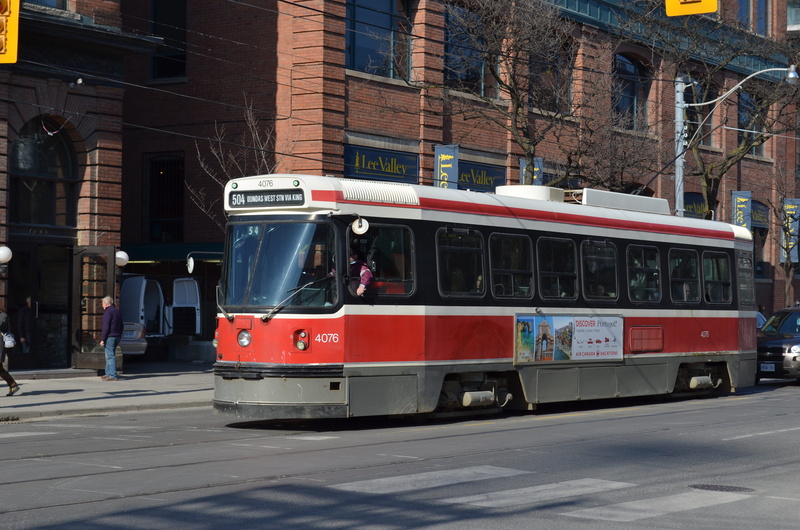 building exterior, traffic, 4K, red, urban, architecture, incidental people, street, king street, city, nature, sunlight, day, road, public transport