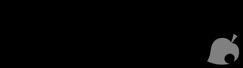 black, Animal Crossing, logo, minimalism, New Leaf, Dual Monitors, 4K, Animal Crossing New Leaf