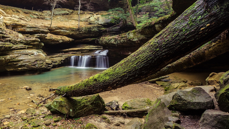 waterfall, nature, rock, plant, no people, rainforest, rock formation, power in nature, non-urban scene, solid, nature  for desktop download 3840x2160
