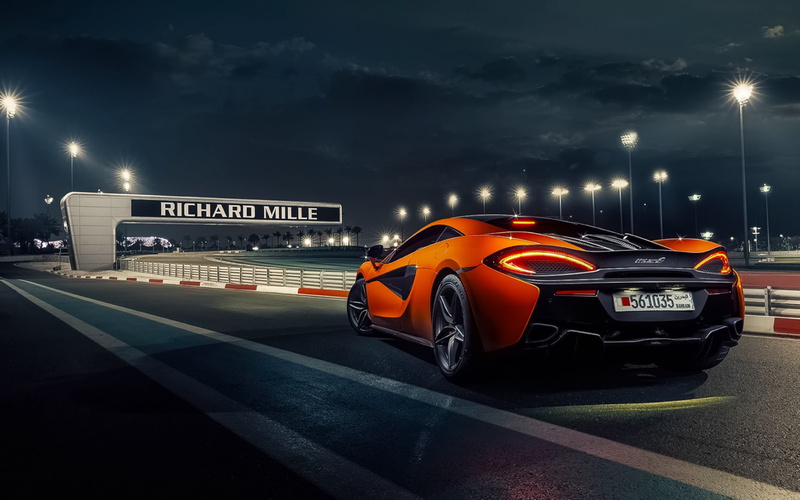 570s backgrounds, Mclaren, Background Ultra HD 4K, city, road, 4K, orange