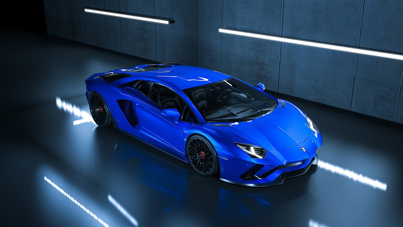 blue cars, Lamborghini, vehicle, supercars, Lamborghini Aventador LP750-4 SV, 1080P, car