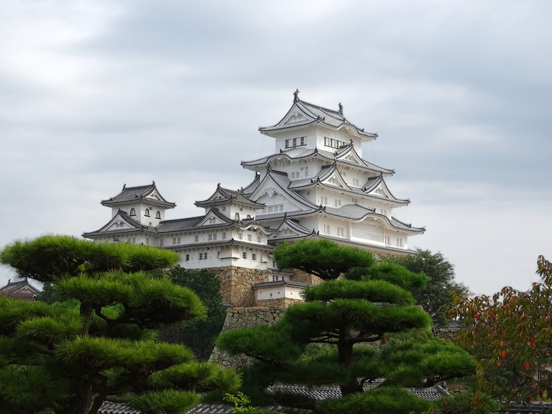 growth, built structure, green color, building, place of worship, travel destinations, himeji castle, nature, spire, sky, plant, cloud - sky, building exterior