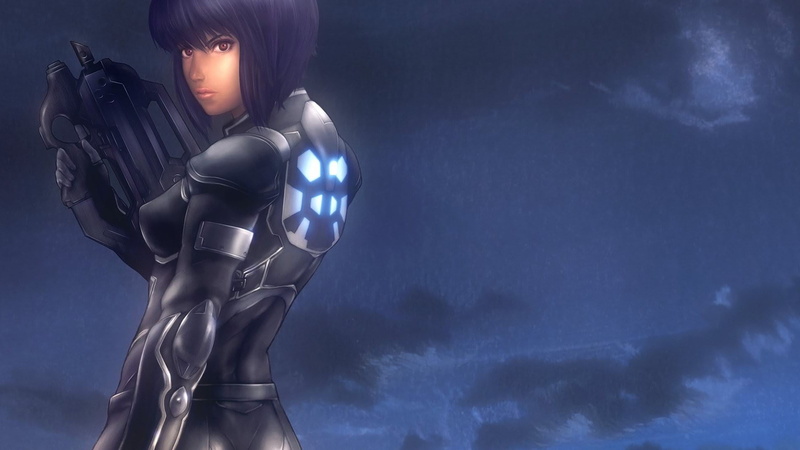hairstyle, sky, human representation, beautiful woman, Ghost in the Shell: Stand Alone Complex, futuristic, clothing, night, adult, nature, human body part