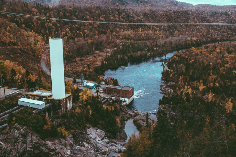 facility, sault ste. marie, forestry, ontario, scenics - nature, nature, high angle view, 5K, industry, chimney, day, mode of transportation, tranquil scene