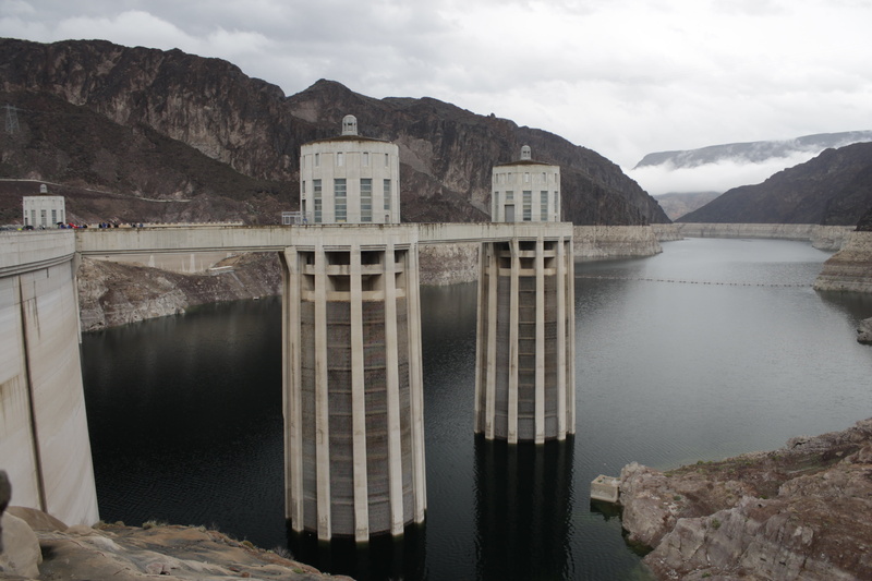 generation, built structure, tranquil scene, travel, engineering, canyon, reflection, mountain range, energy, dam, desert, nevada, lake, people, concrete