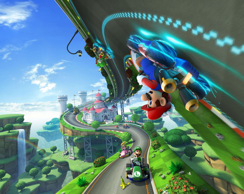 multi colored, tree, kart, nature, representation, amusement park, hd, arts culture and entertainment, Mario Kart 8, Game, leisure activity