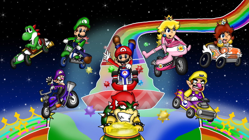 Mario, games, 1080P, Bros., Kart, Super, 2560x1440