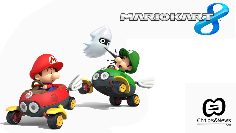 Baby Mario, Baby Luigi, Mario, Blooper (Super Mario), 1080P, Mario Kart 8