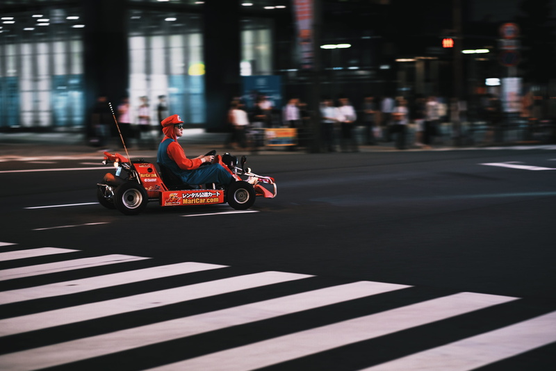 mode of transportation, 4K, transportation, night, car, nightlife, race, vehicle, built structure, architecture, building exterior, gokart, city life