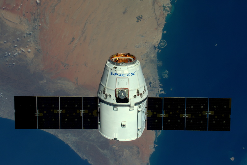 4K, private, transport, Earth, surface, spaceship, Dragon SpaceX