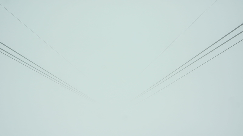 perspective, minimal, technology, copy space, outdoors, 5K, nature, no people, clouds, electrical equipment, snow, power lines, fog, grey, mist, day, winter