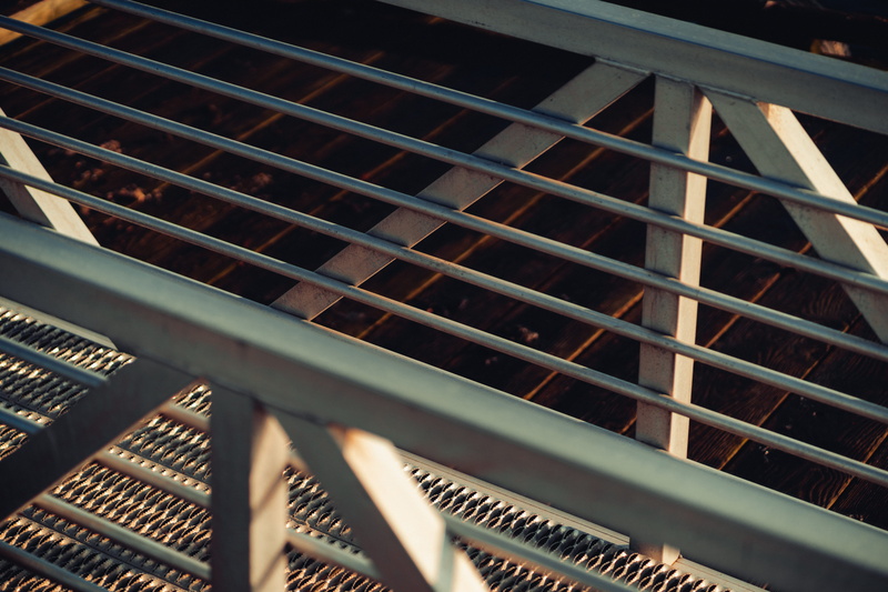 5K, bun, day, silhouette, fo, photo, staircase, outdoors, steel, industrial, home decor, track, architecture, food, bread, no people, banister, frame