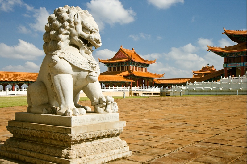 religious, travel destinations, buddhist, worship, asia, lion, white, buddhism, nature, building exterior, religion, fo guang shan, temples, representation