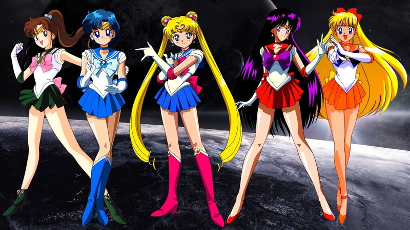art, sc, sailor, Sailor Moon, venus, Sailor Venus, girls, mercury, manga, mars, hd, moon, jupiter, 720P, anime