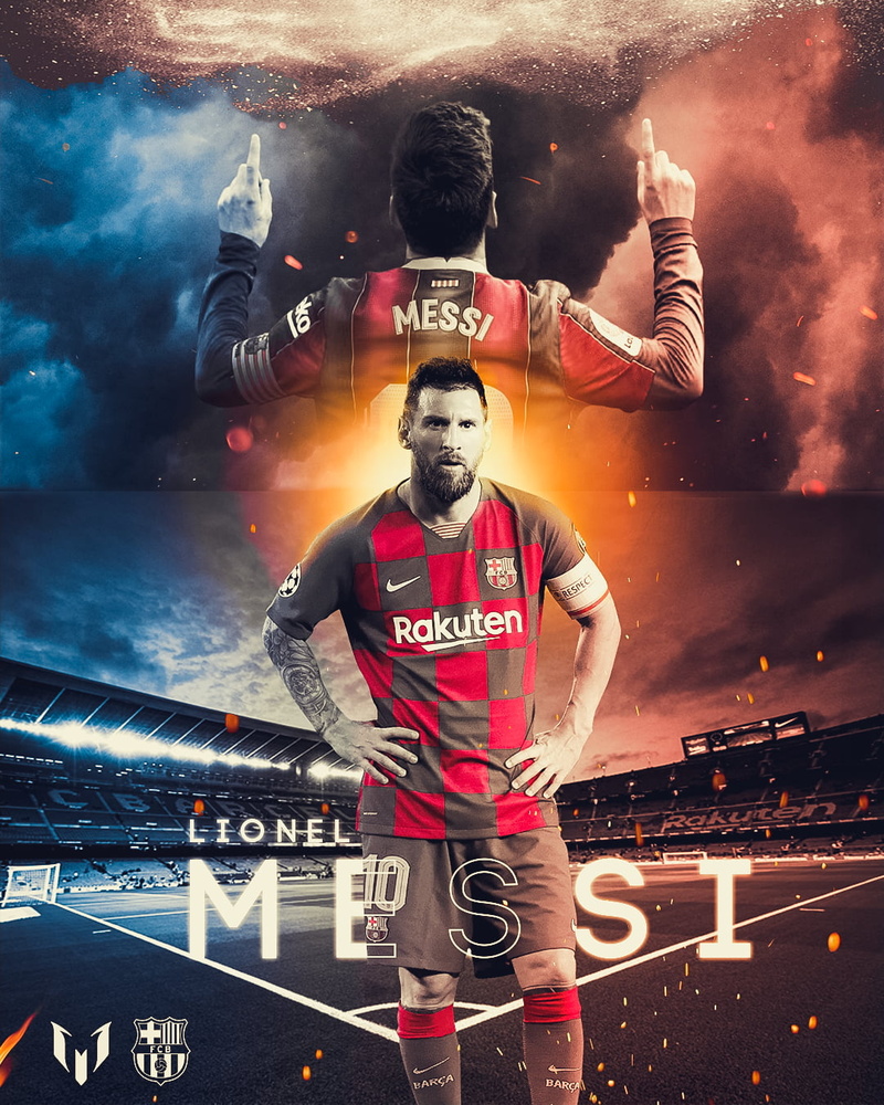 Photoshop, Camp Nou, graphic design, Barcelona SC, Lionel Messi, 720P, Paris Saint-Germain, Barcelona, P.S.G.