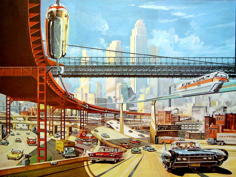 land vehicle, no people, city, riding, shirt, architecture, motor vehicle, highway, day, bridge, cloud - sky, built structure, mode of transportation, connection