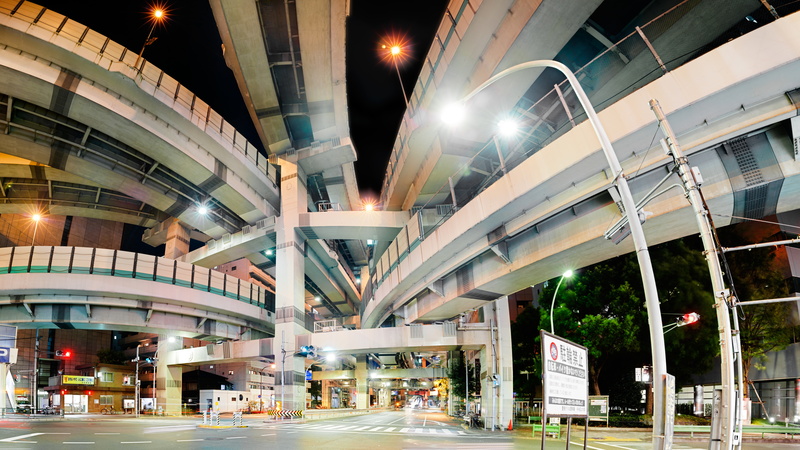 hakozaki junction, overpass, asia, road, metropolitan, tokyo, urban, way, interchange, japan, panorama, junction, 8K, expressway, long-exposure photography