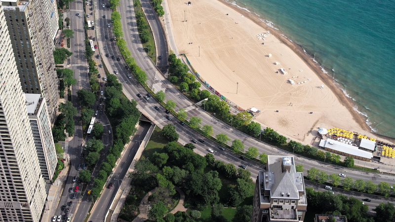 5K, john hancock center, way, united states, chicago, usa, michigan avenue, downtown, interchange, junction, trees, illinois, road, beach, america, aerial photography