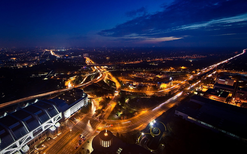 1080P, intersections, city, cityscape, lights, road, night