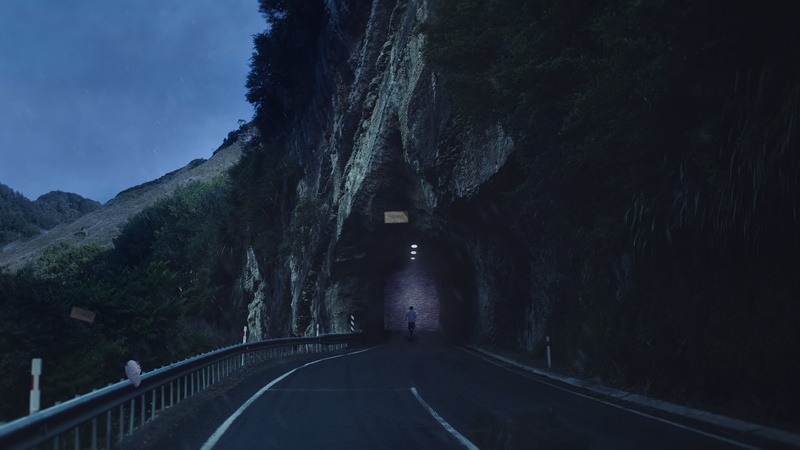 tunnel, asphalt, nature, dark, 4K, cliff, marking, sky, plant, landscape, transportation, the way forward, railing, road, mountain, symbol, direction