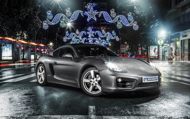 Porsche, View, Silvery, Car, Front, c, cayman, 1080P
