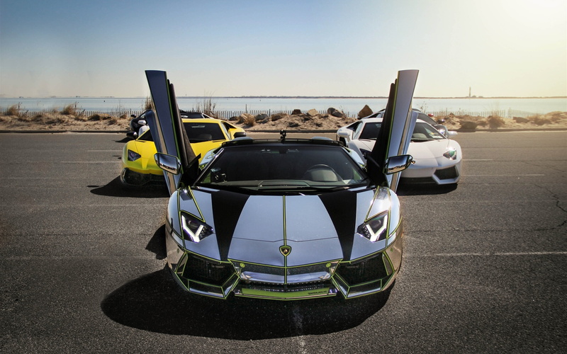 lp, 2K, White, Silvery, Yellow, aventador, Lamborghini, Supercars