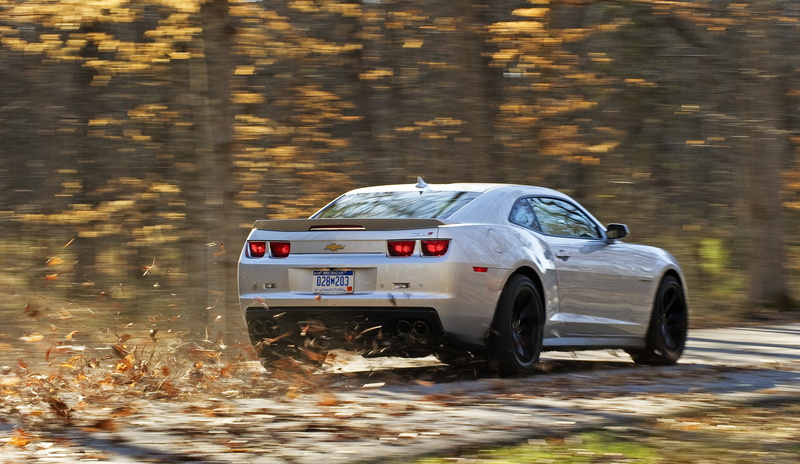 car, tree, motion, coupe, land, road, travel, on the move, rear view, nature, no people, 2K, speed, Chevrolet, camaro, day, Camaro зл1, water, transportation