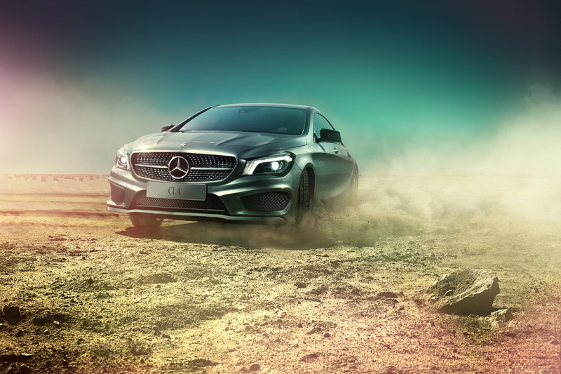mercedes, c, AMG, Mercedes-Benz, CLA, CLA-Klasse, skid, benz, dust, desert, C117, 1080P, Silvery