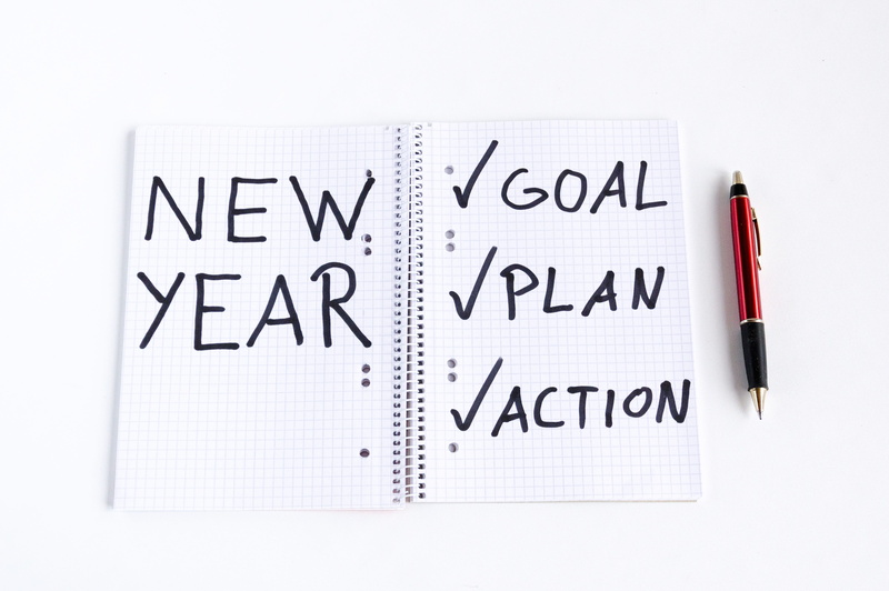 new years eve, blank, writing, objectives, correspondence, 2018, implementation, communication, indoors, list, resolutions, spiral notebook, note, letter