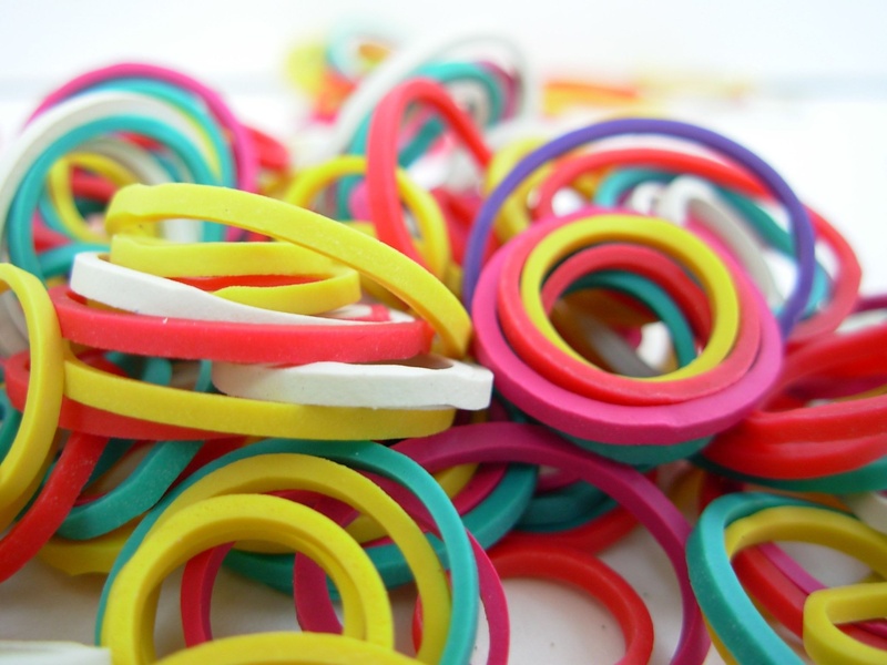 still life, flexible, white, large group of objects, flexibility, multi colored, abundance, high angle view, rubber band, shot, choice, isolated, tangled