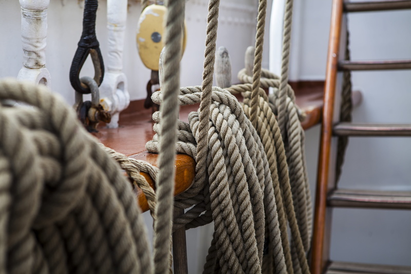 outdoors, hanging, tied knot, pattern, rigging, ropes, knot, wood, nature, sailing, connection, ladder, wood - material, durability, mode of transportation